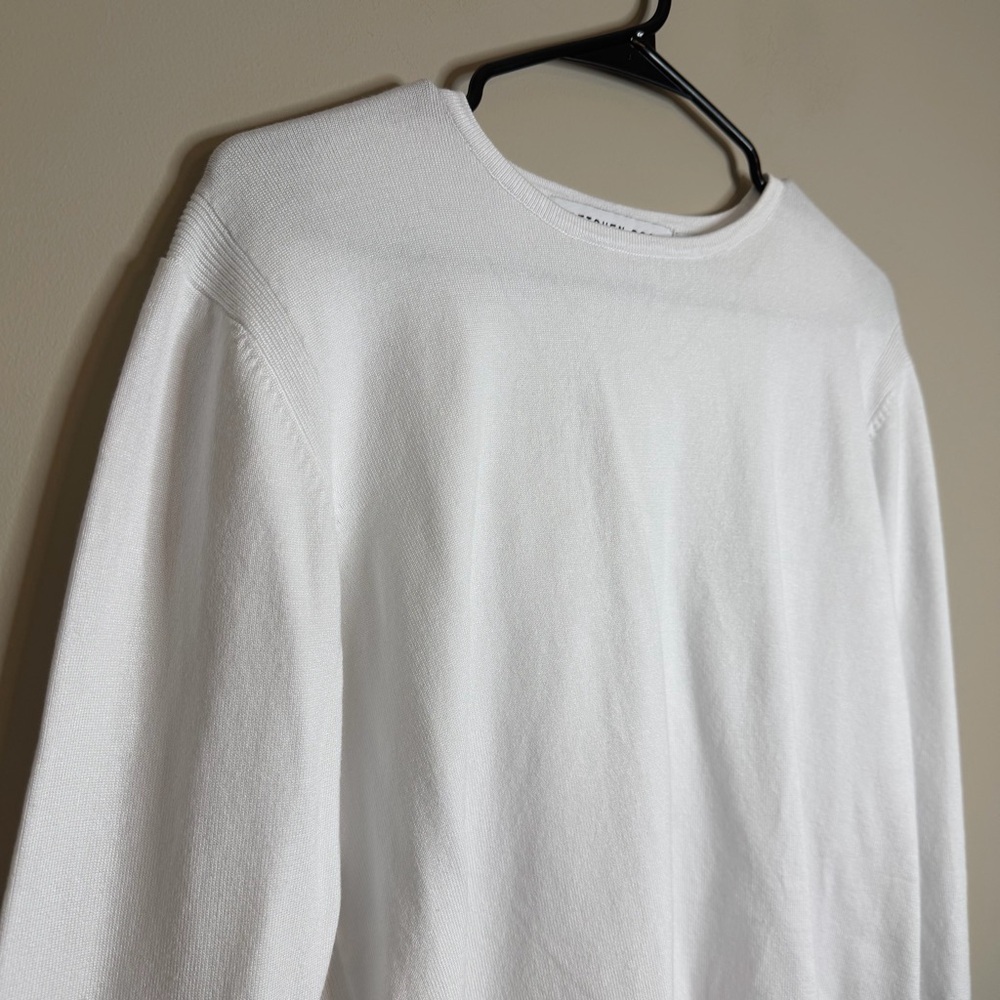 Gretchen Scott Sneak a Peek Sweater White High Low Knit Top Size Small - Picture 6 of 10